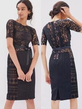 Byron Lars Beguile Carissima Sheath Dress Size 10 Anthropologie Black